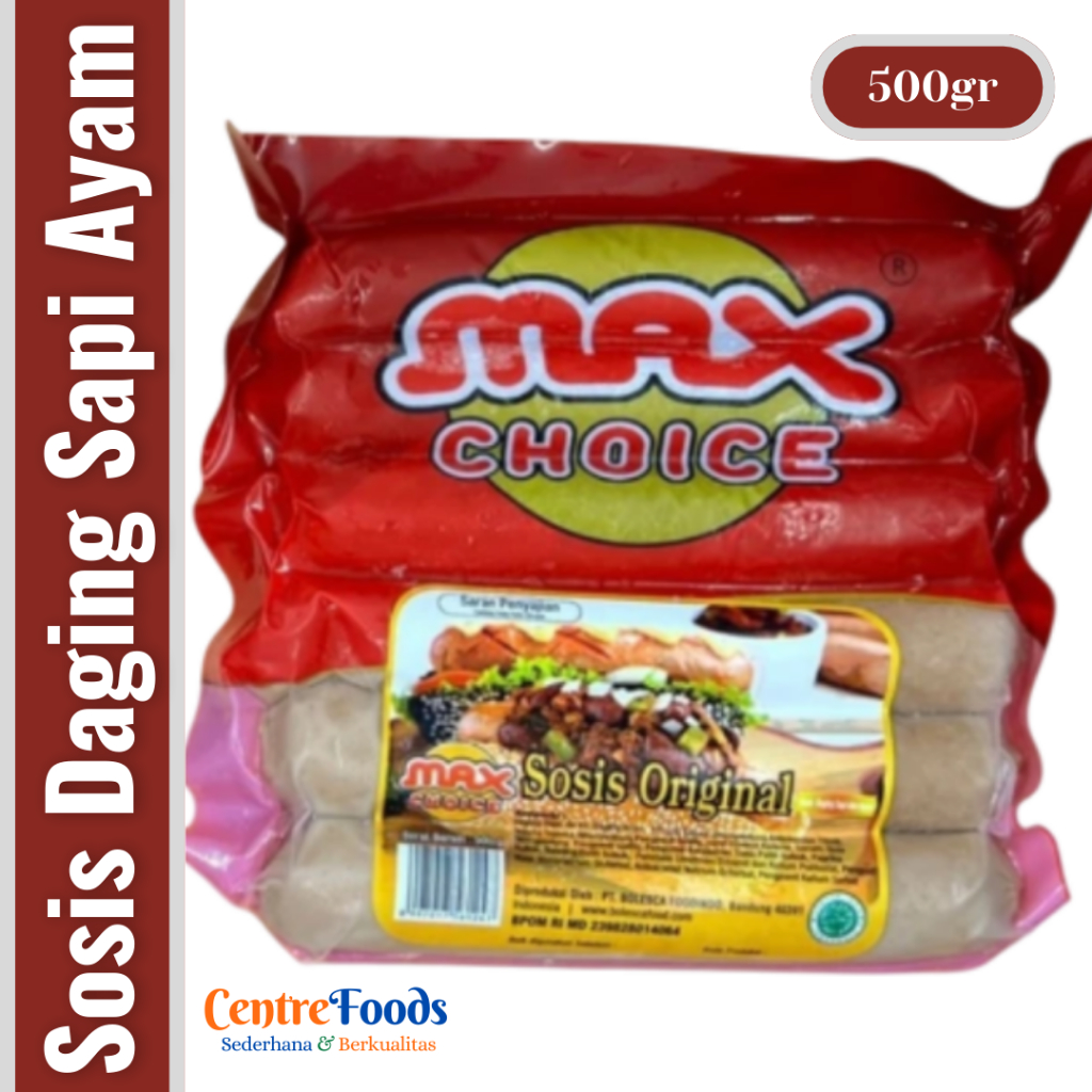 

Sosis Daging Sapi & Ayam - Sosis Original Max Choice | Isi 6 Pcs - 500gr [ Harga Per BKS ]