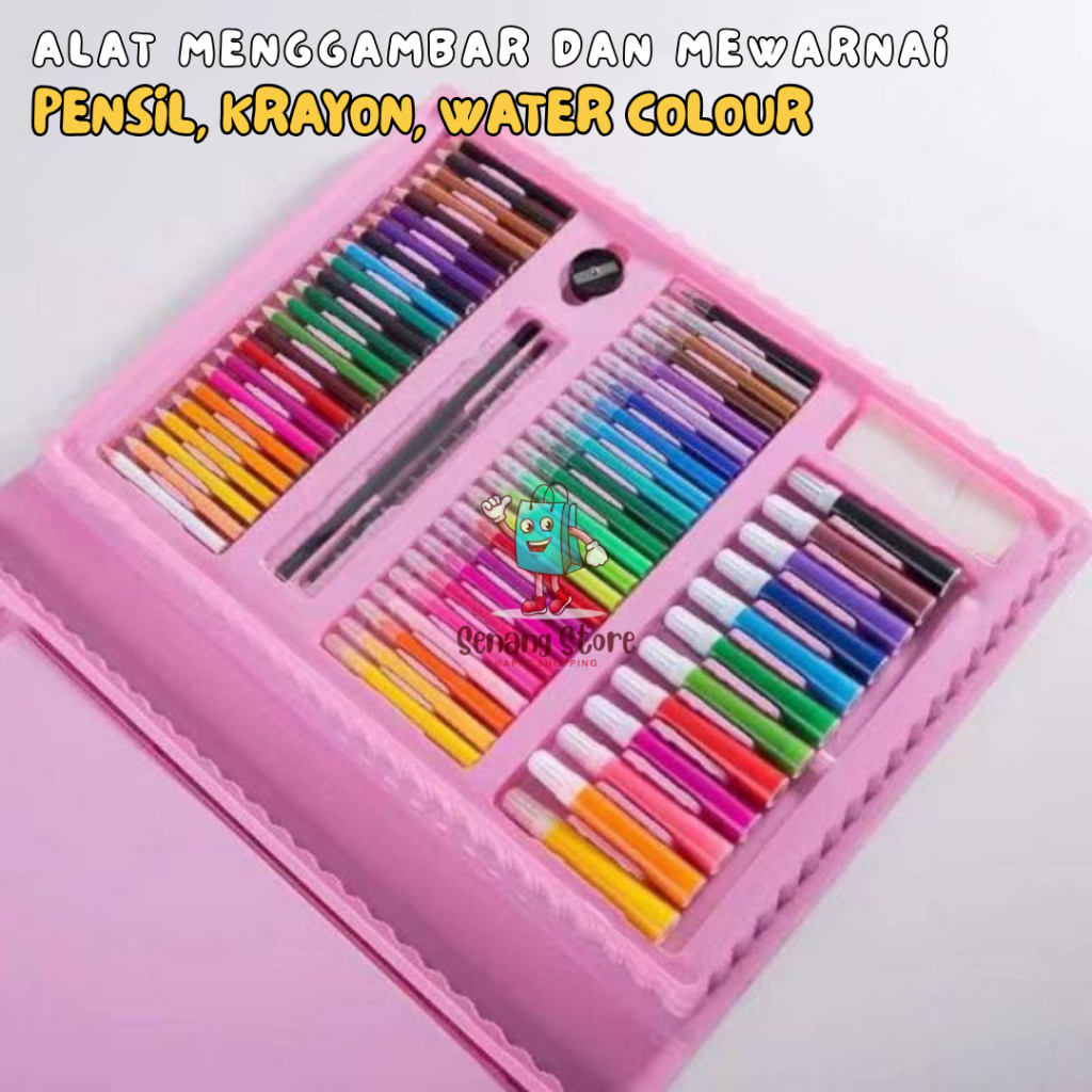 

tyvf Pensil Warna Crayon Set Isi 2PCS Lengkap Alat Menggambar Lukis Cat Air Art Painting Peralatan
