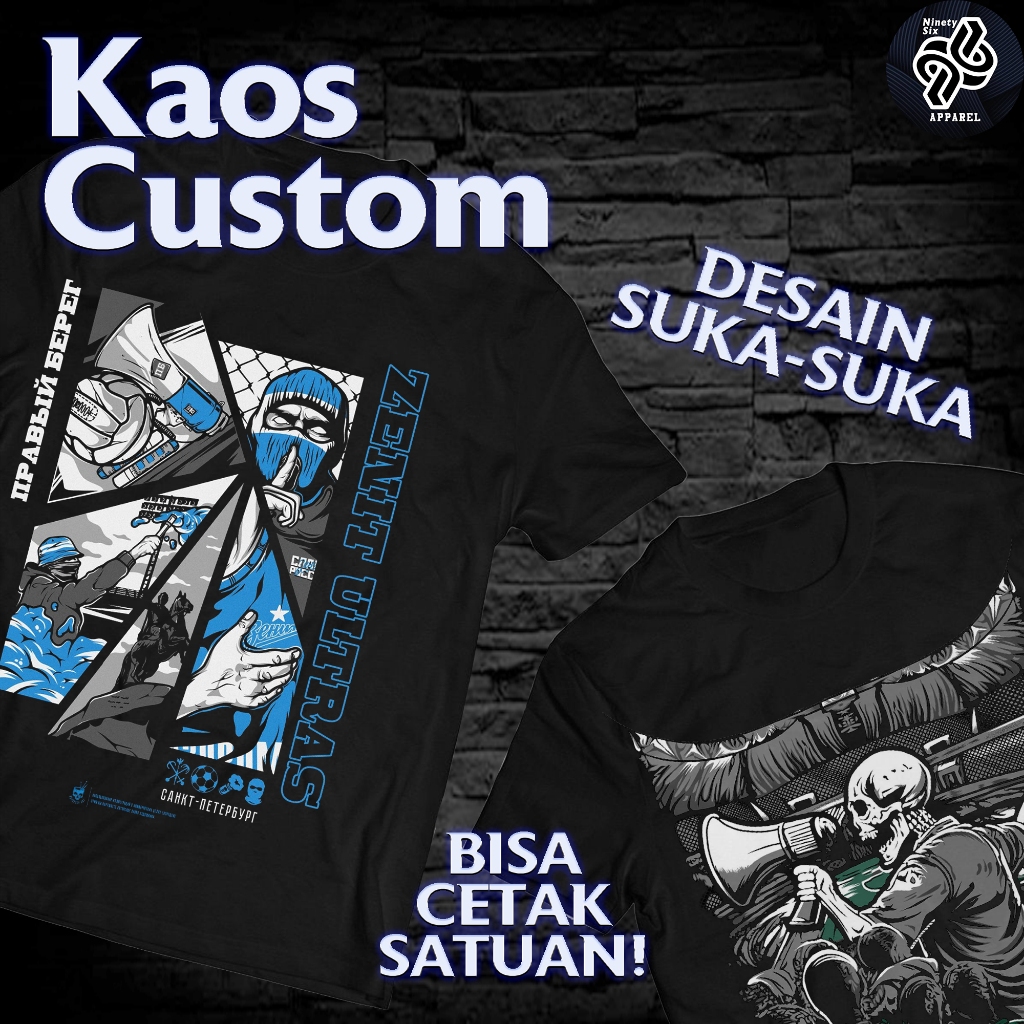 Kaos Sablon Custom 30s / Sablon Kaos Satuan / Kaos Kelas Custom Desain Bebas