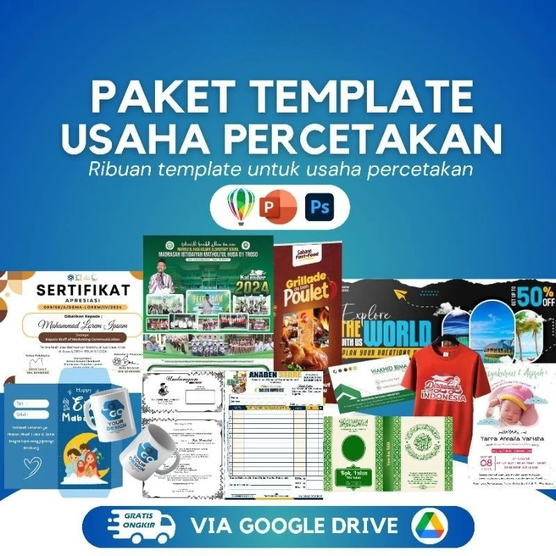 Paket Template Desain Percetakan & Bonus Apk Desain Grafis