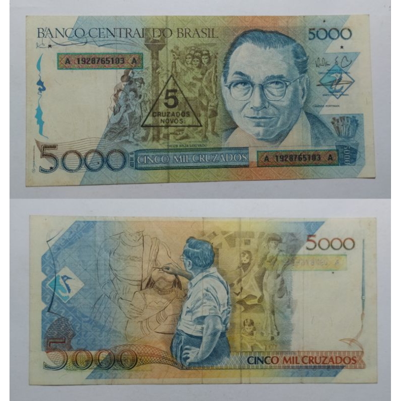 uang asing brazil 5000 p581