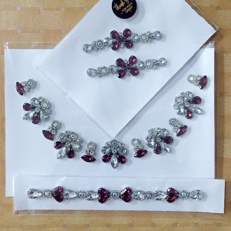 payet rangkai instan dapat 3 set langsung payet leher,payet tangan,payet pinggang