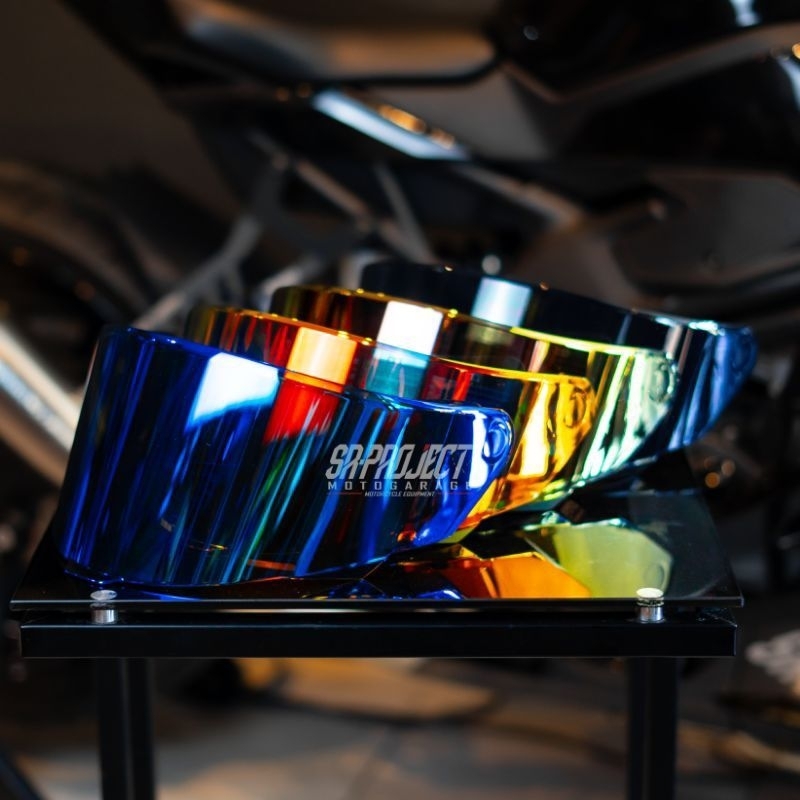 Flat Visor KYT TT course iridium red / iridium blue Visor helm KYT TTC iridium Bluish red revo Purpl