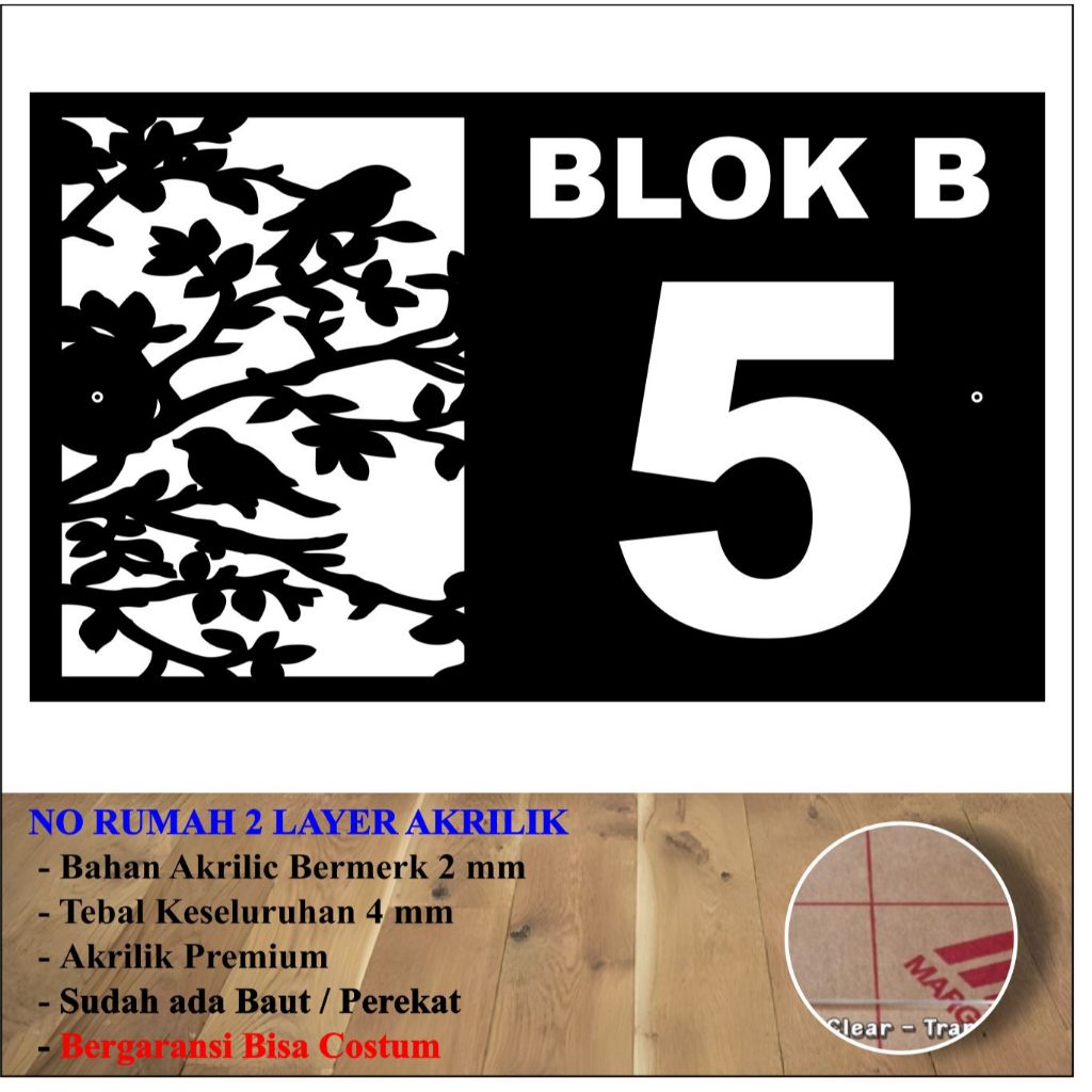 NO RUMAH TIMBUL AKRILIK 2 LAYER | NOMER RUMAH AKRILIK | NOMOR RUMAH AKRILIK TEBAL 4 MM