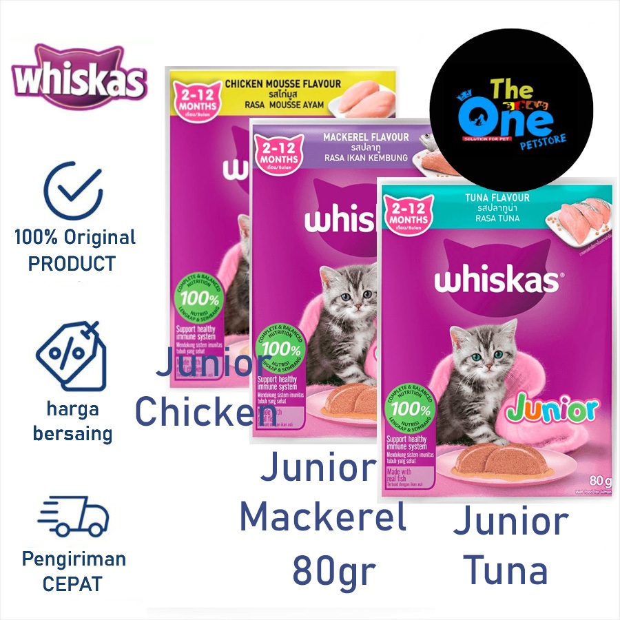 Whiskas Junior Pouch Whiskas Kitten Wet Food - Makanan Basah Kitten