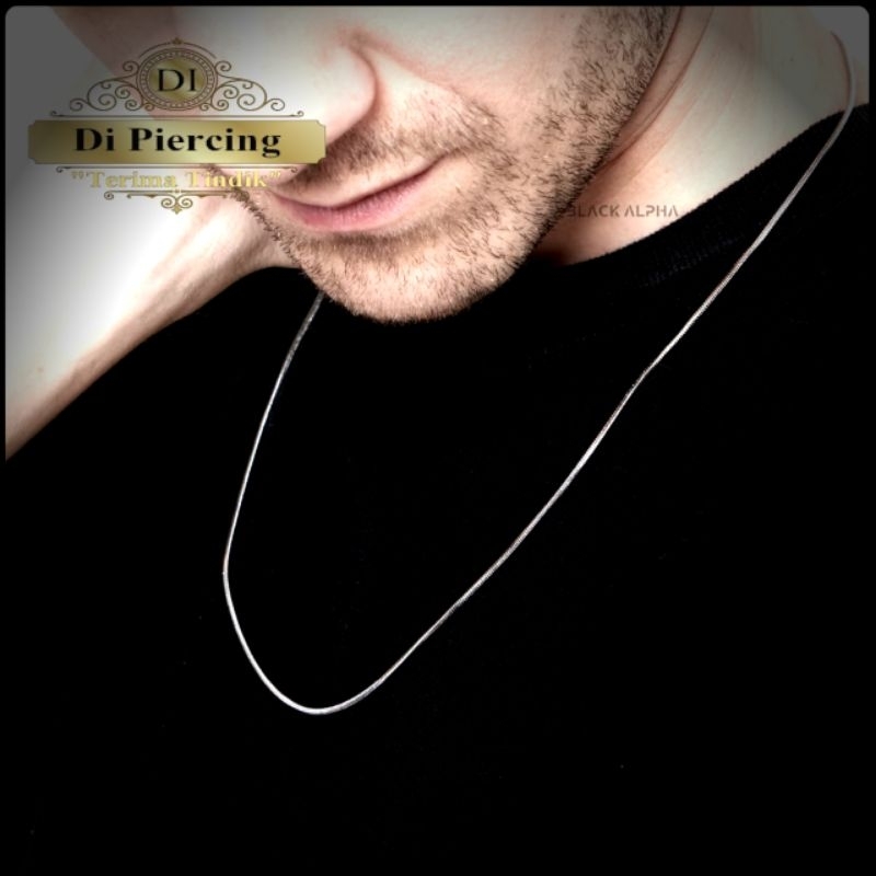 Kalung original Titanium/kalung anti karat/kalung silver/kalung gold/kalung titanium 60cm