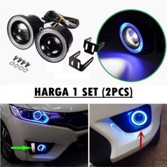 Lampu Led FogLamp Mobil Angel Eyes 89mm 12v Lampu Bemper Mobil Avanza xenia livia ertiga jazz