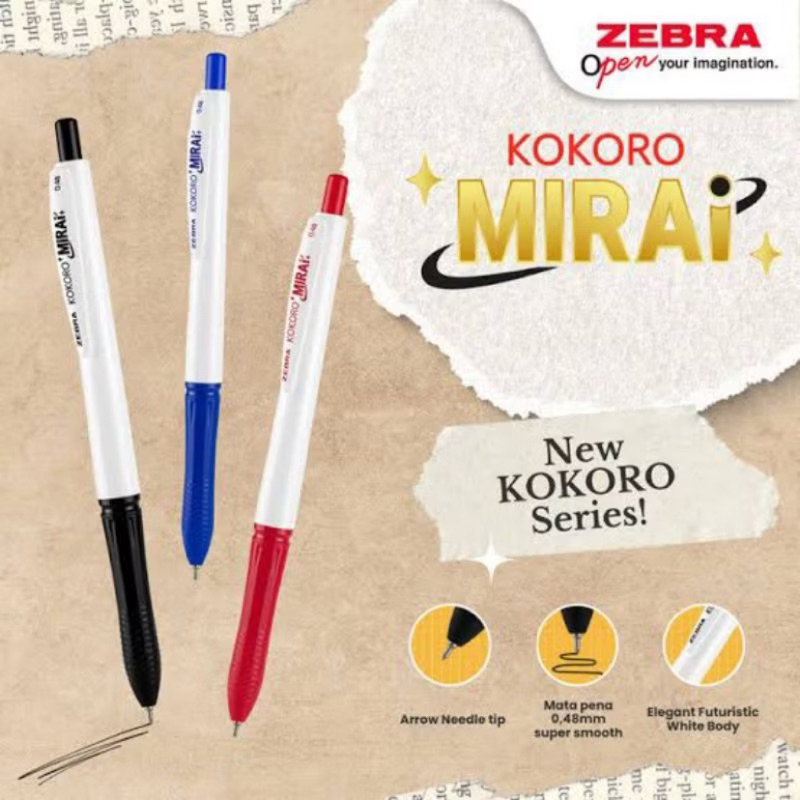 

PULPEN ZEBRA KOKORO MIRAI SERIES 0.48 MM