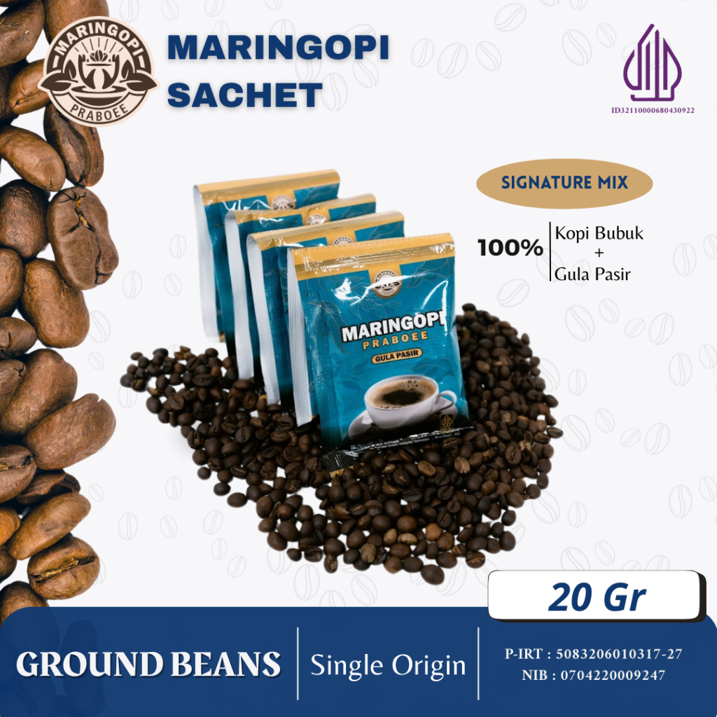 

MARINGOPI SACHET | Kopi Bubuk + Gula Pasir Signature Mix 20 Gr | 3 in 1 Kopi Instan per PAX
