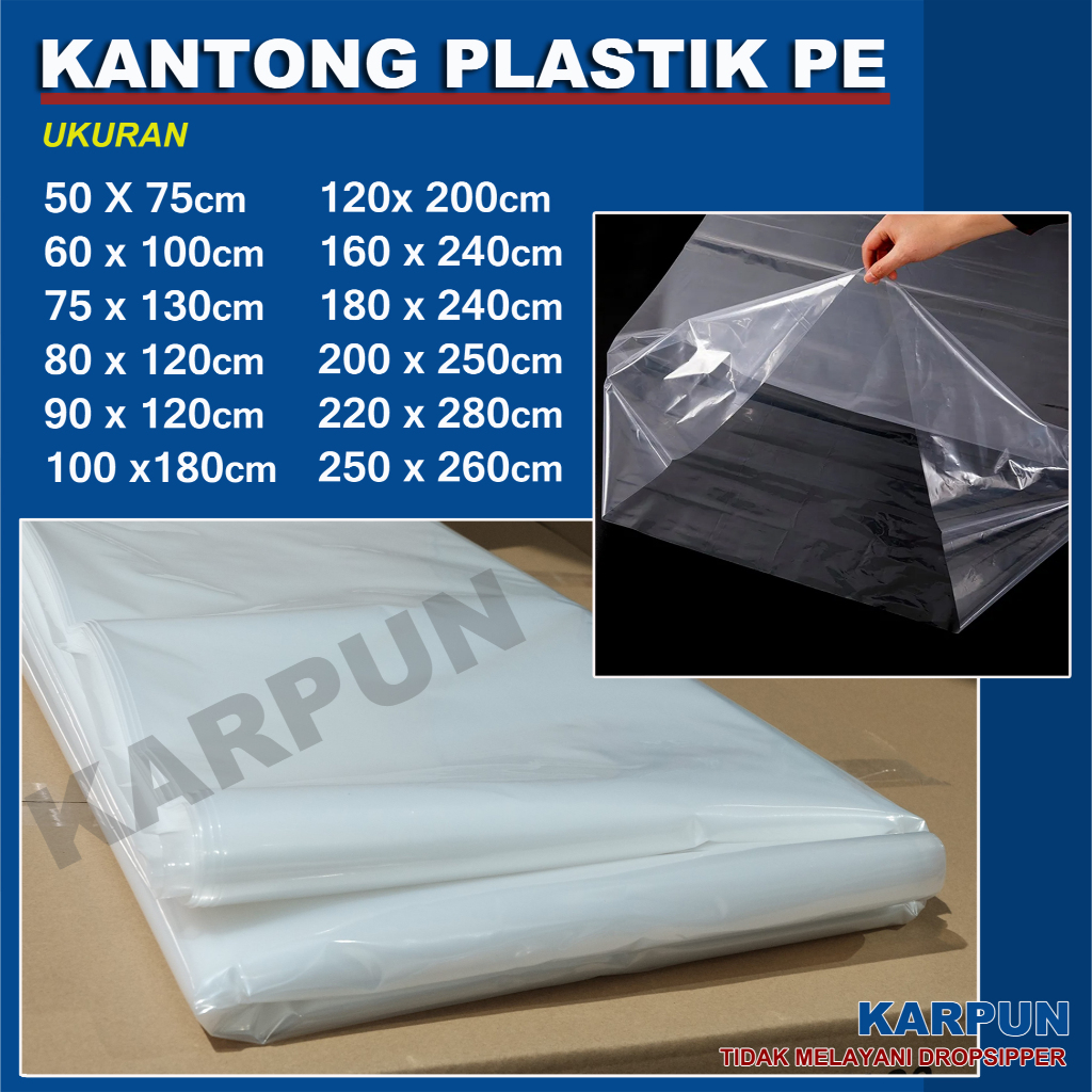 Kantong Plastik Bening Transparan Besar 90x120