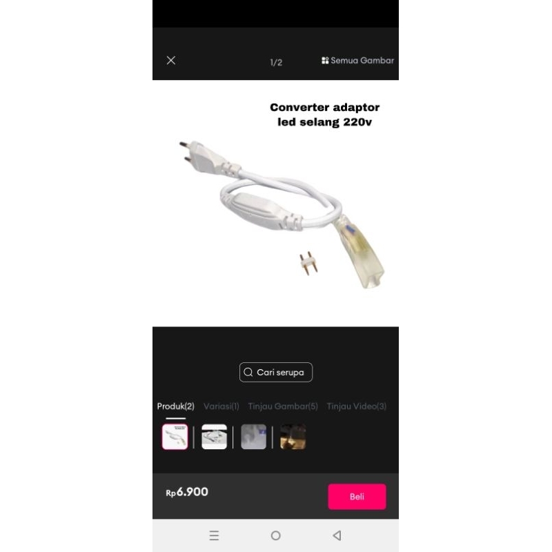 SOCKET ADAPTOR LED STRIP LAMPU SELANG COLOKAN LED