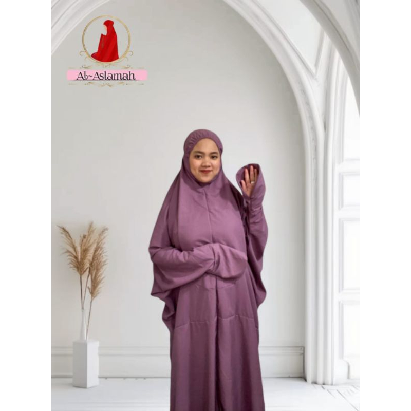 Mukena terusan polos jumbo Dewasa Travelling katun micro premium bahan Adem nyaman di pakai