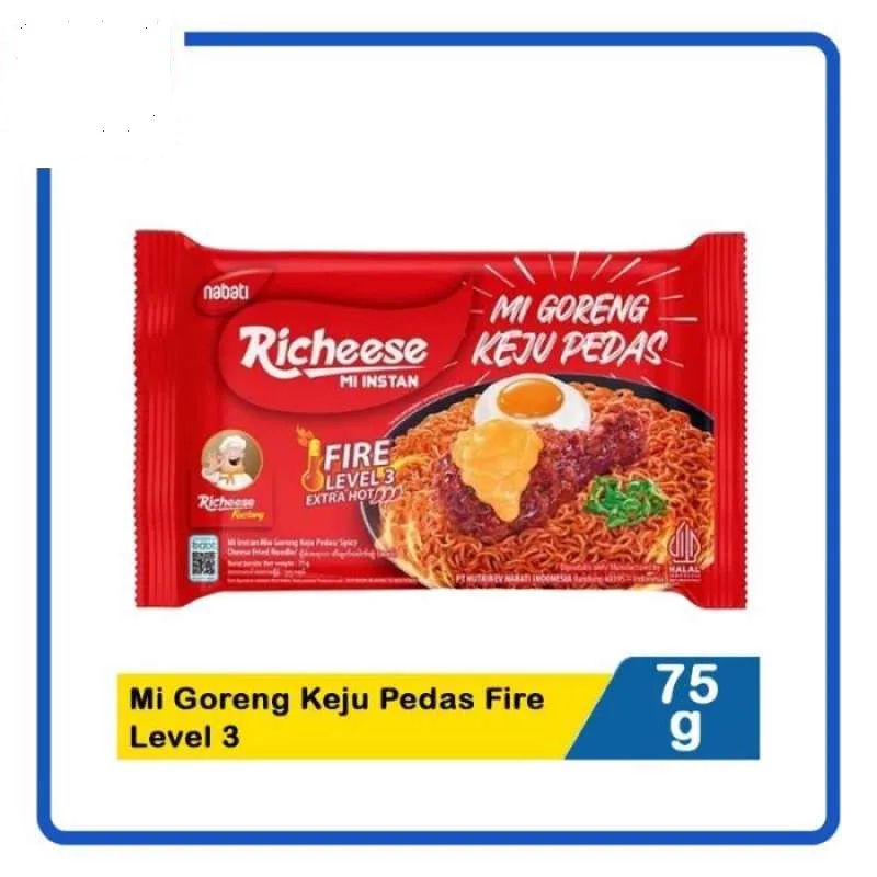 

NABATI RICHEESE MI GORENG KEJU PEDAS FIRE LEVEL 3 PCK 75g