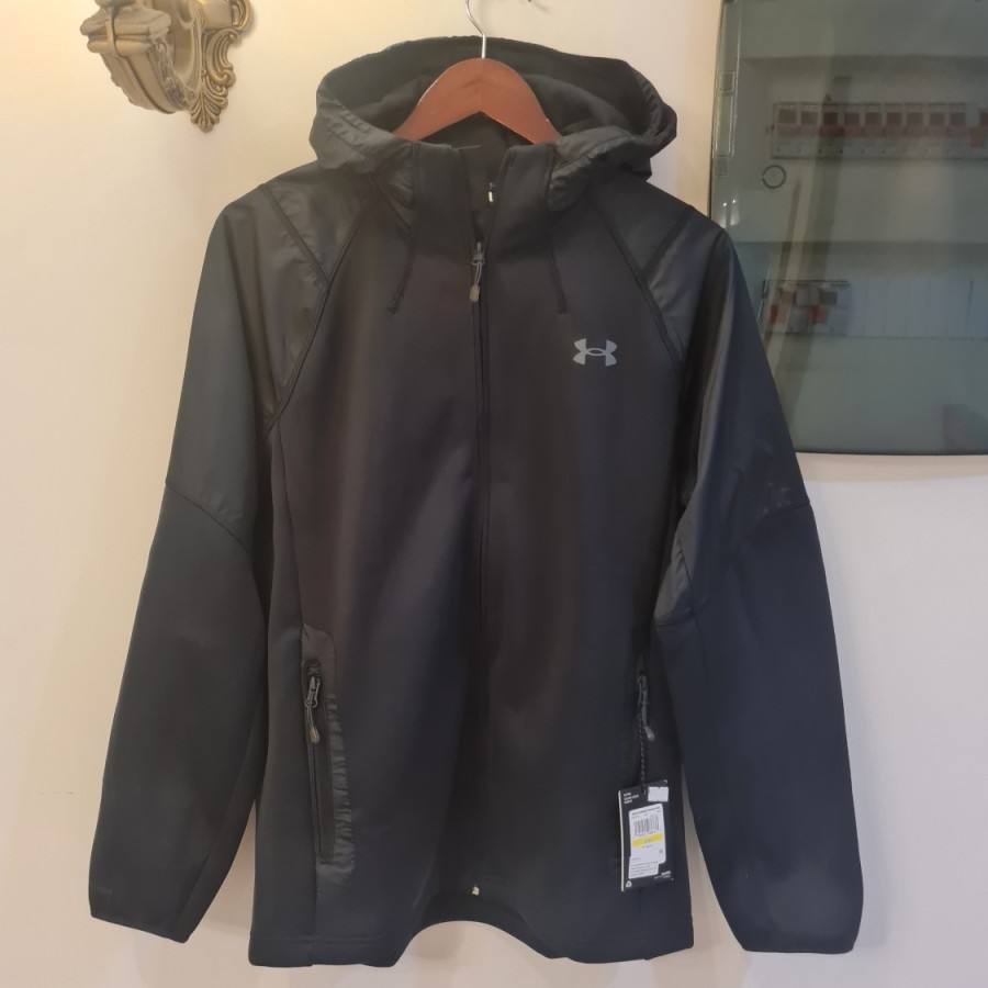 Jaket Hoodie UA Swacket Black Outwear Original 100% BNWT