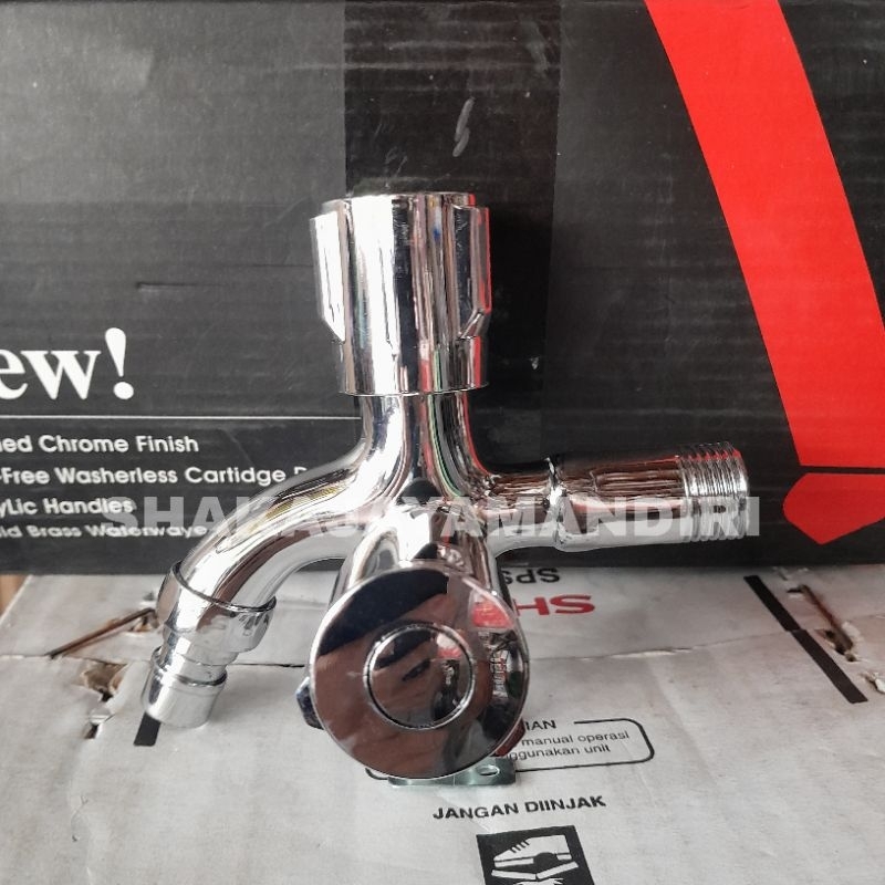 Kran Air Double Kran Air Cabang 2 Chrome ABS