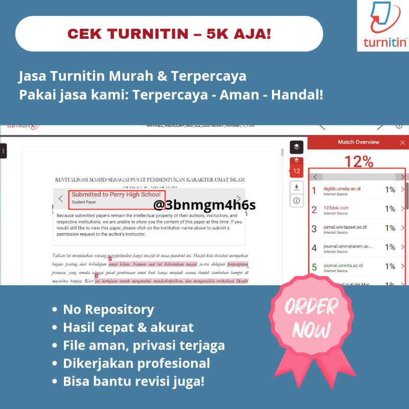 Jasa cek turnitin cek plagiasi plagiarisme