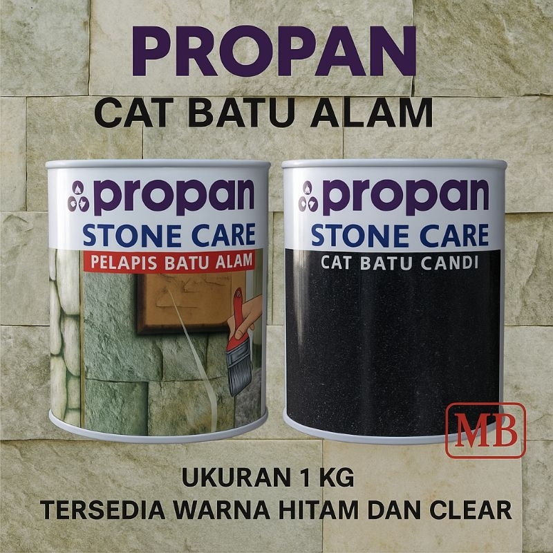PROPAN CAT BATU ALAM STONE CARE UKURAN 1 KG WARNA HITAM DAN CLEAR