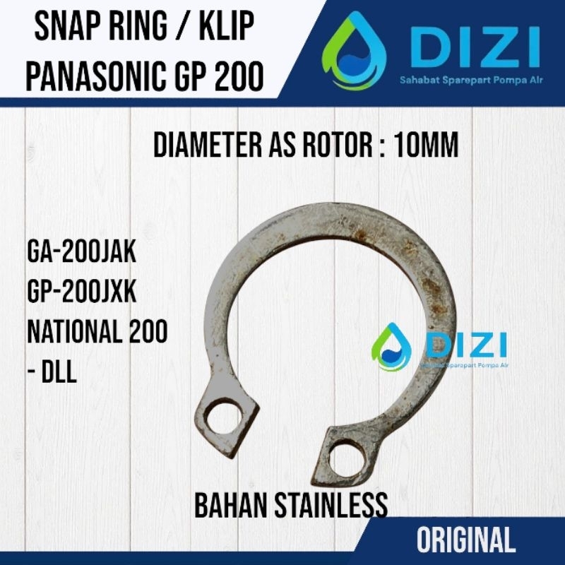Snap Ring / Klip Pompa Air Panasonic Gp 200 dan National 200 lama. Bahan Stainless