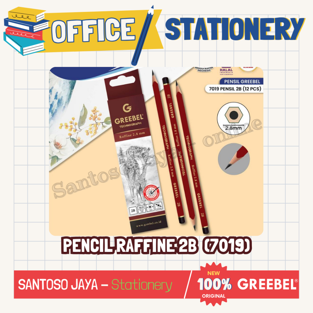 

Pensil Kayu 2B GREEBEL Raffine 2.8 mm - Pencil 2B GREEBEL Technograph 7019