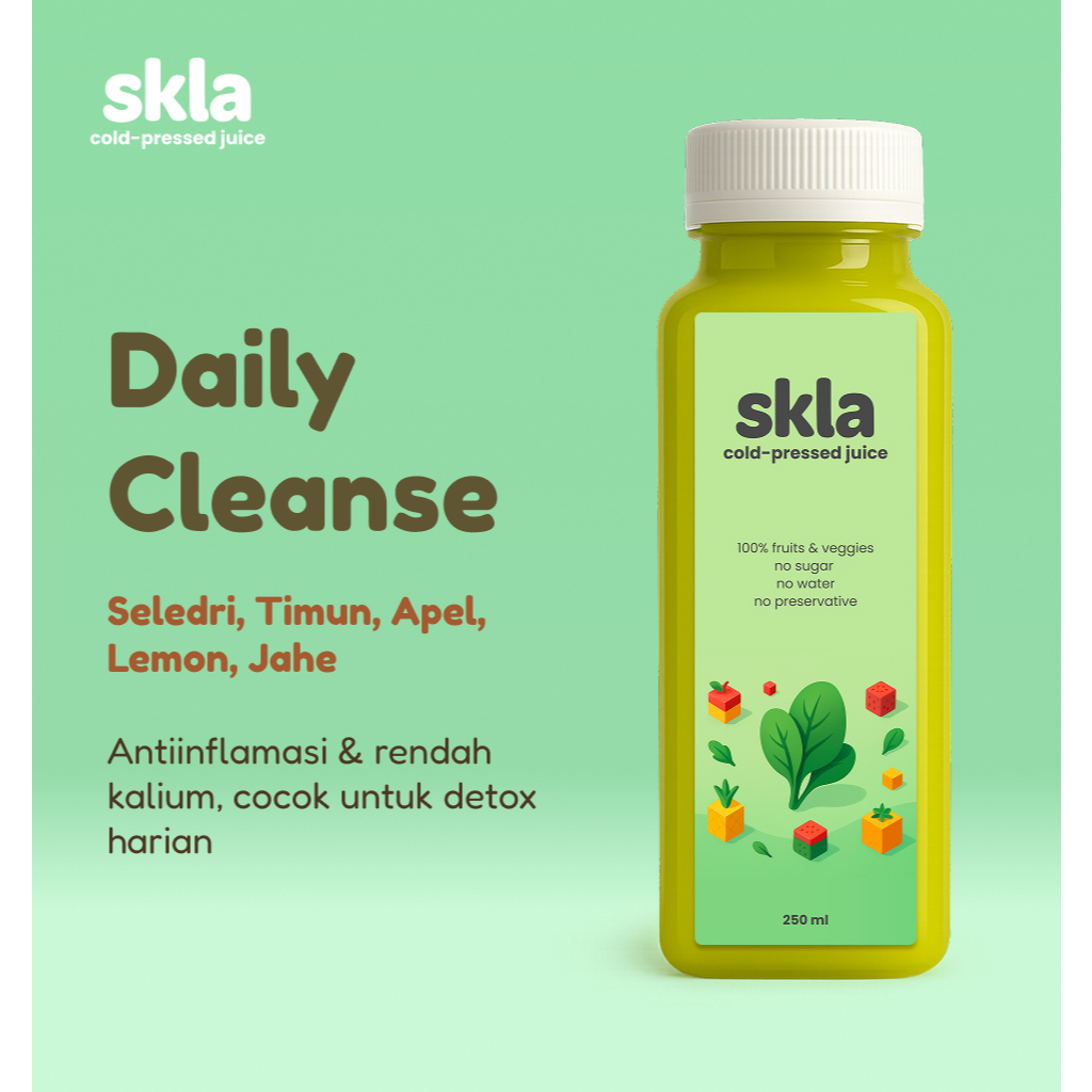 

SKLA Daily Cleanse | Cold-Pressed Juice 150 m/250 ml | Gut Detox