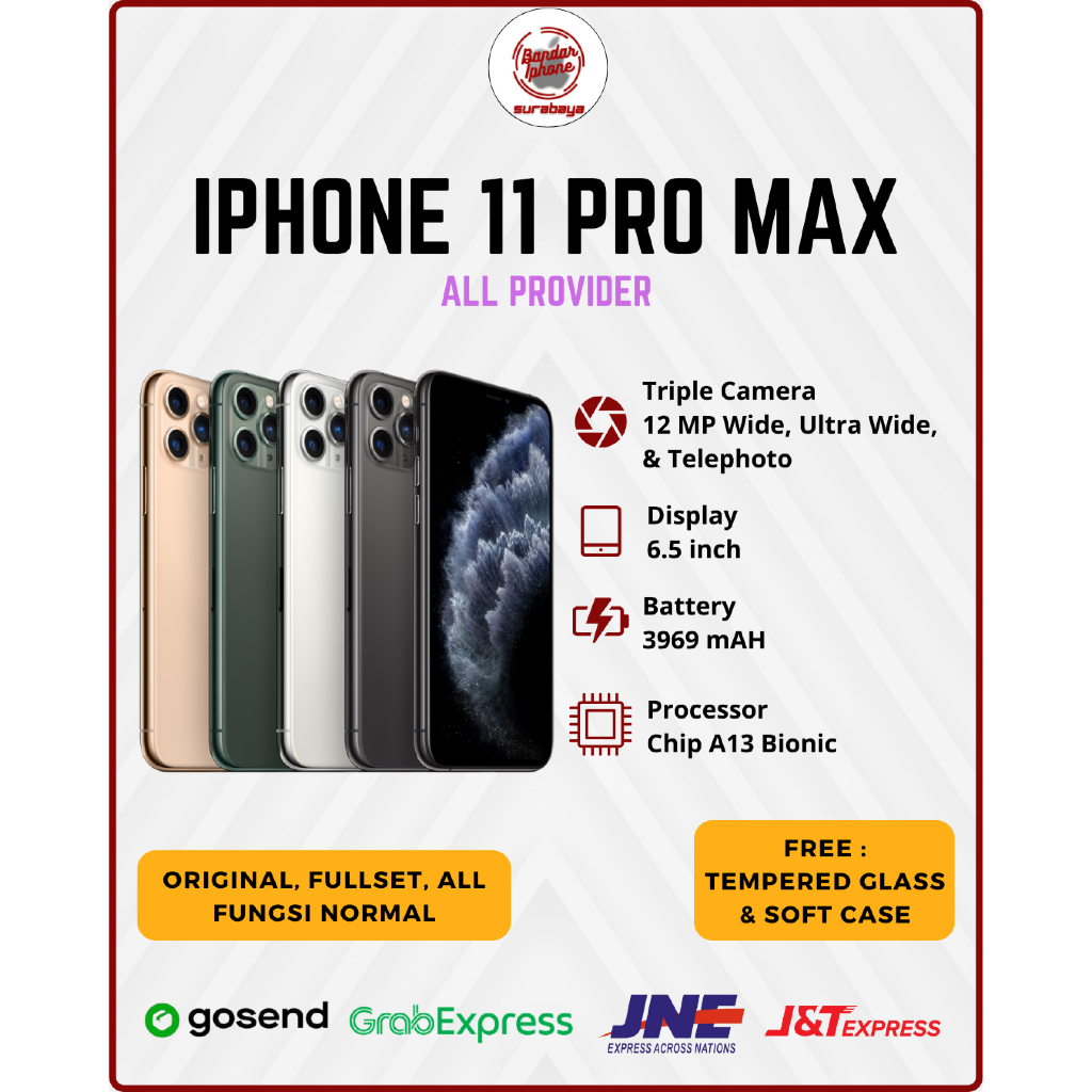 [Second] iPhone 11 Pro Max 64GB/256GB/512GB Fullset All Operator Bergaransi