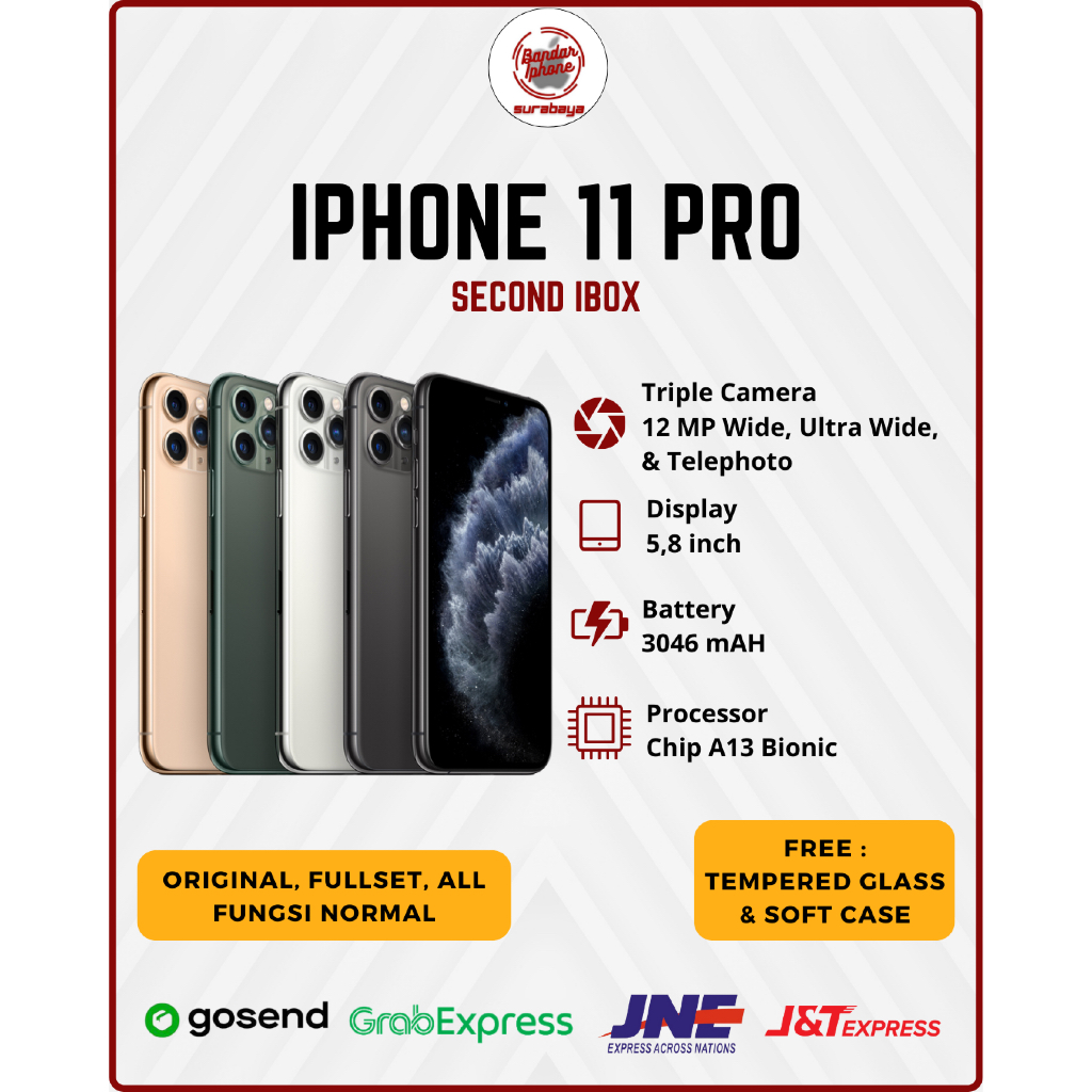 [Second] iPhone 11 Pro 64GB/128GB/256GB Fullset iBox Bergaransi