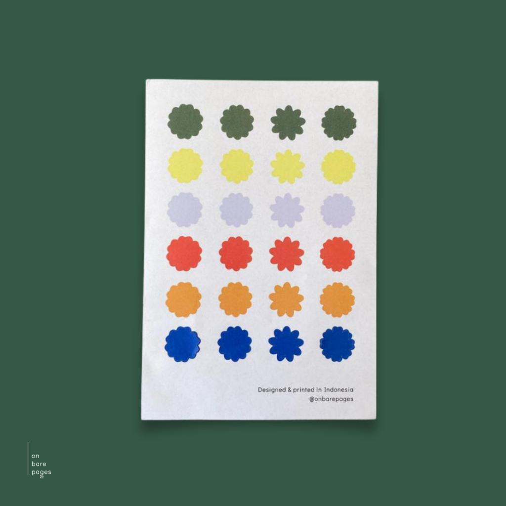 

On Bare Pages sticker sheet flower plain A6 - stiker journaling
