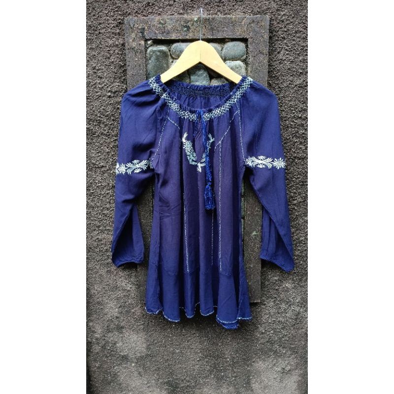 PRELOVED BAJU SABRINA KATUN/BAJU SABRINA BORDIR/BLOUSE RAYON/BAJU SABRINA SLIMFIT