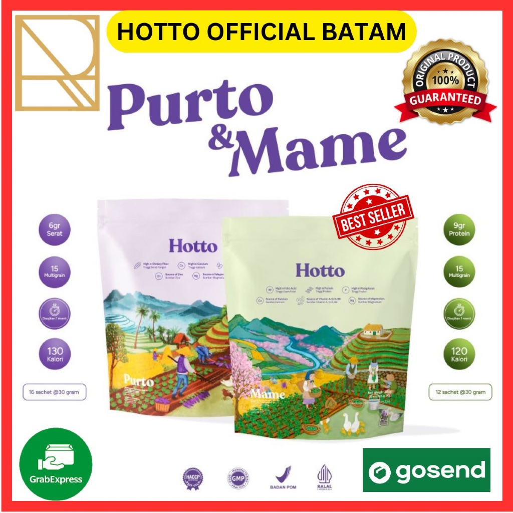 

[ KHUSUS KOTA BATAM ] Hotto MIX Purto Mame Multigrain 2 Pouch 16 + 12 Sachets