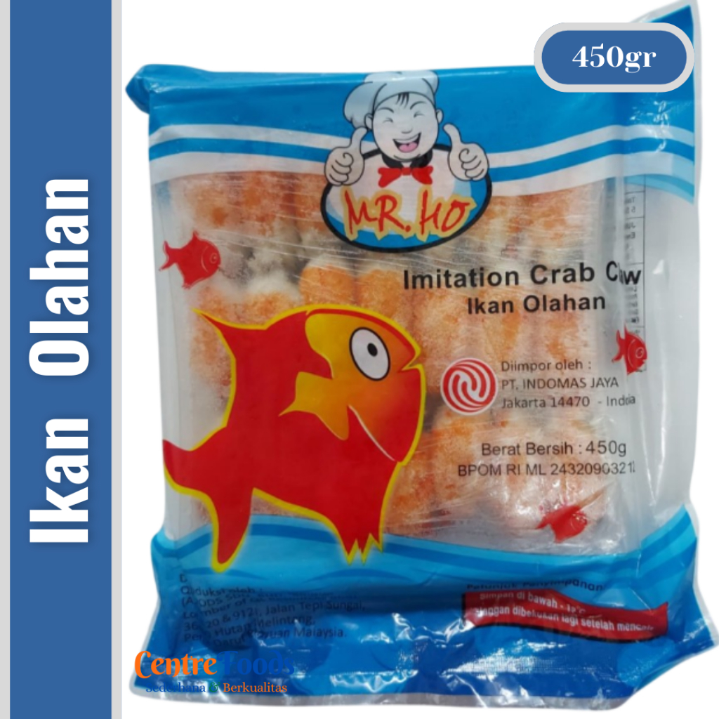 

Ikan Olahan - Imitation Crab Claw MR. HO | 450gr [ Harga Per BKS ]