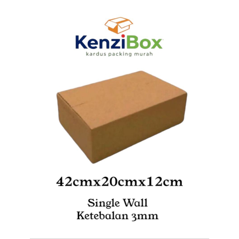 

kardus karton box uk. 42x20x12 cm single wall sheet polos