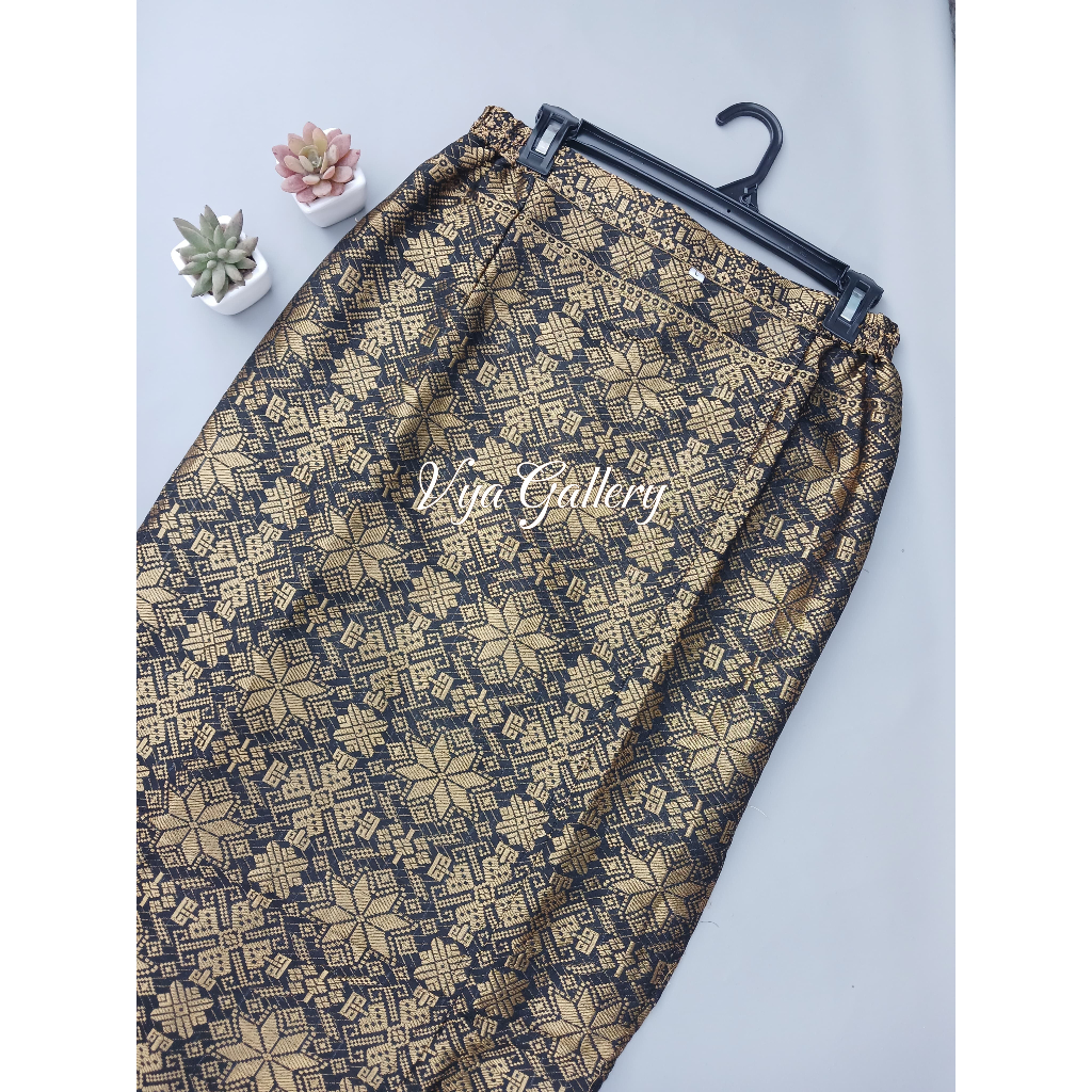 C0D/rok songket hitam gold/rok songket span/songket siap pakai/songket palembang