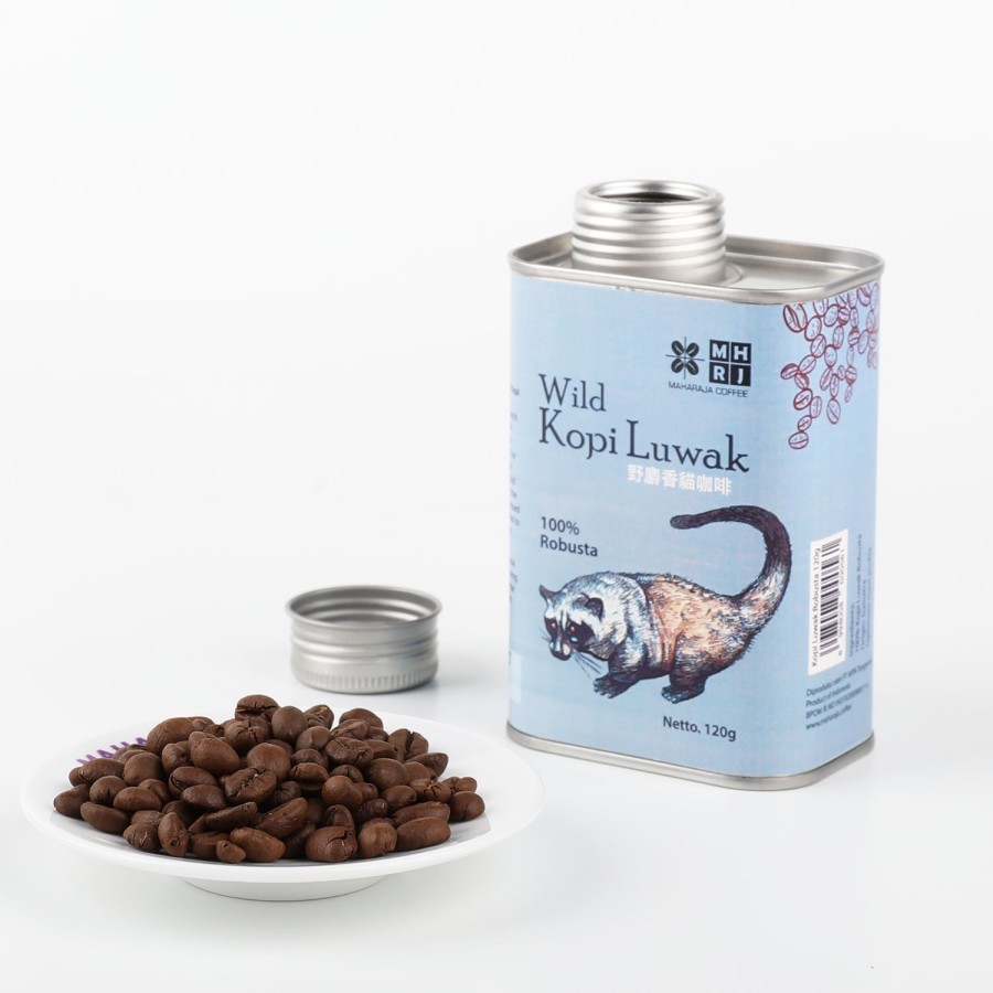 

Maharaja Wild Kopi Luwak Robusta Roasted Coffee 120g Kemasan kaleng mewah/ hadiah/ hampers/ gift pack