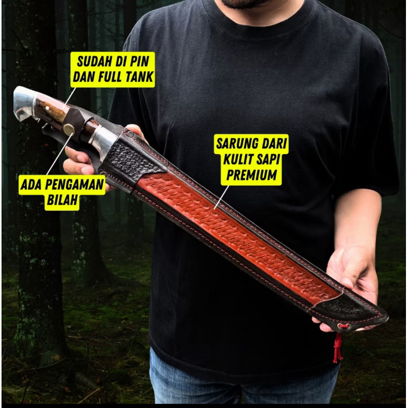 Golok Bilah 40 Cm | Golok  Baja Per 100% Asli