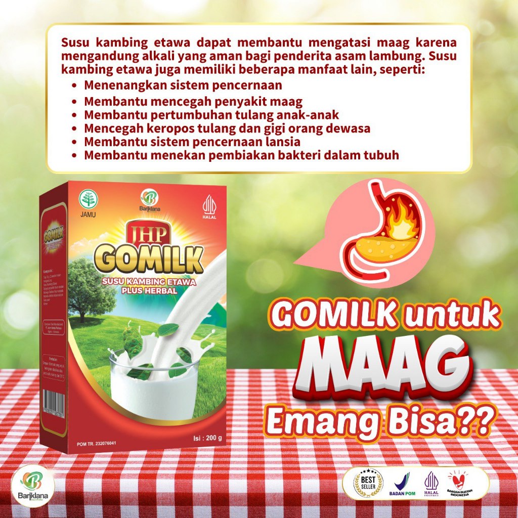 

GOMILK SUSU ETAWA PLUS HERBAL UNTUK MENGATASI MAAGH