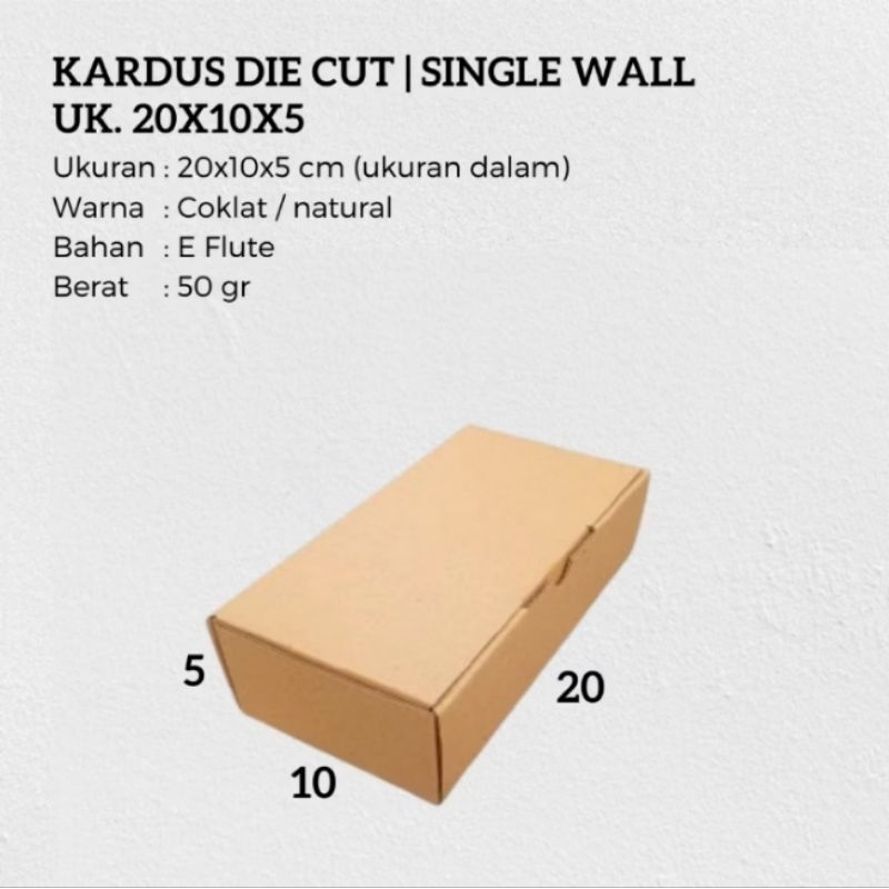 

Kardus karton uk. 20x10x5 cm | Kardus Die Cut