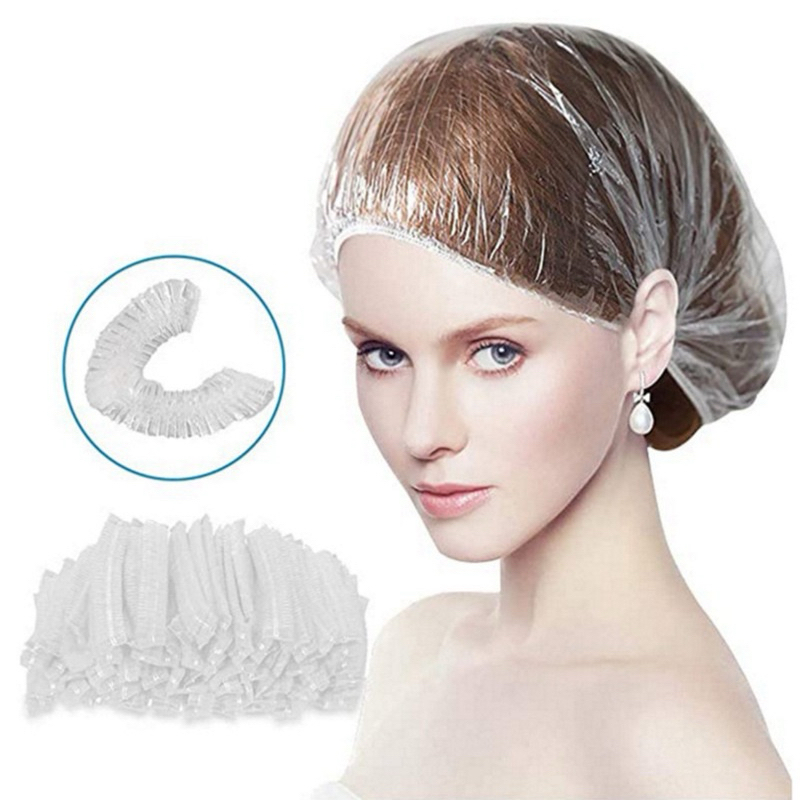 *BKM*PENUTUP RAMBUT KEPALA PLASTIK MANDI PELINDUNG CAT RAMBUT / HAIR CAP SHOWER NURSE CAP TRANSPARAN