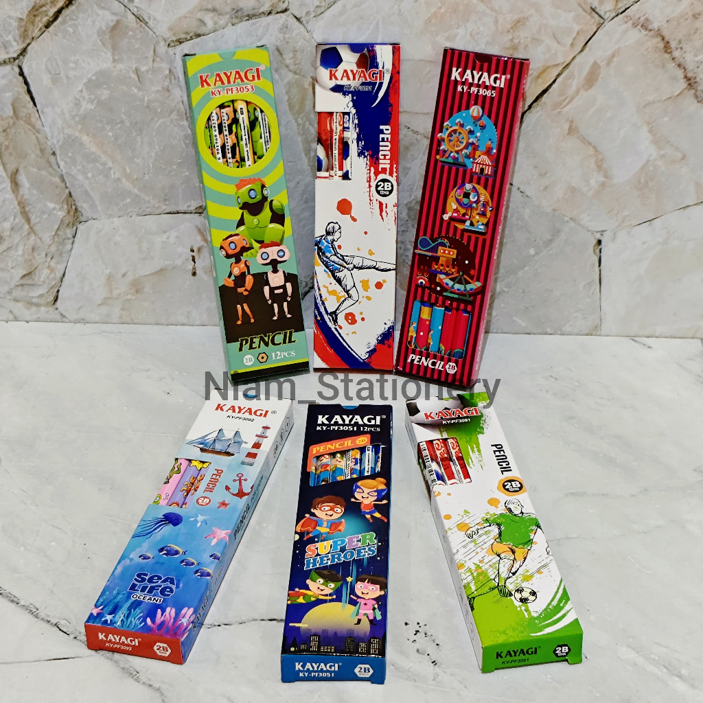 

Niam SELUSIN ( 12 PCS ) Pensil 2B Kayagi Motif Anak