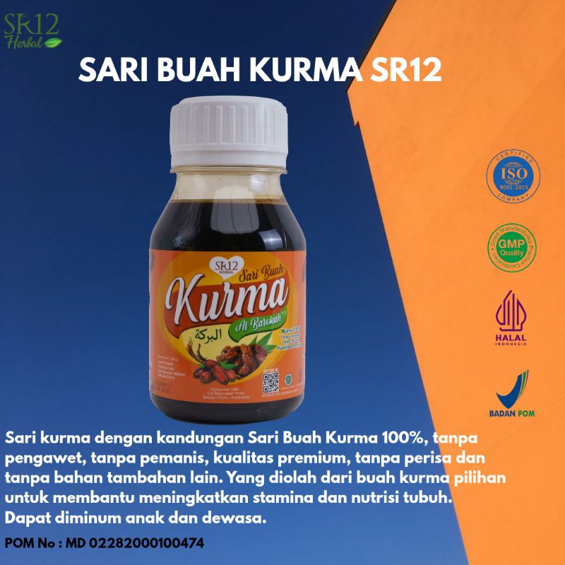 

Sari Buah Kurma Al Barokah SR12 herbal|Sari kurma Suplemen makanan|meningkatkan Stamina dan tubuh