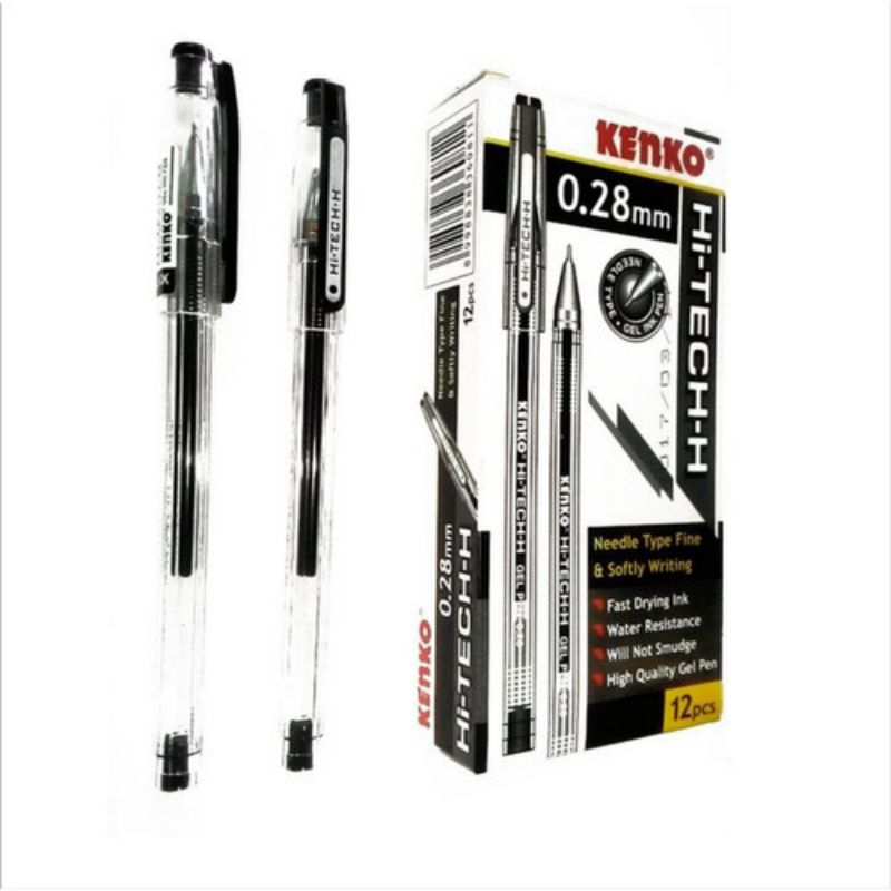 

D3W! [12 Pcs] Pulpen Hi-Tech Kenko / Hi-Tech 0.28 Black