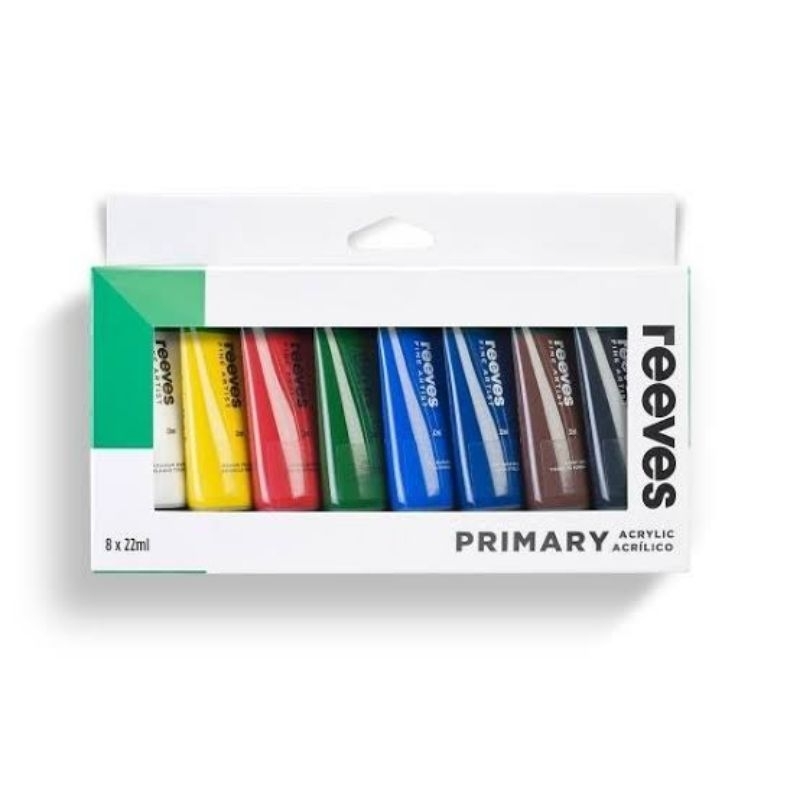 

Reeves Artists 8X12ml Acrylic Colour Paint set cat acrylic reeves set 8 warna