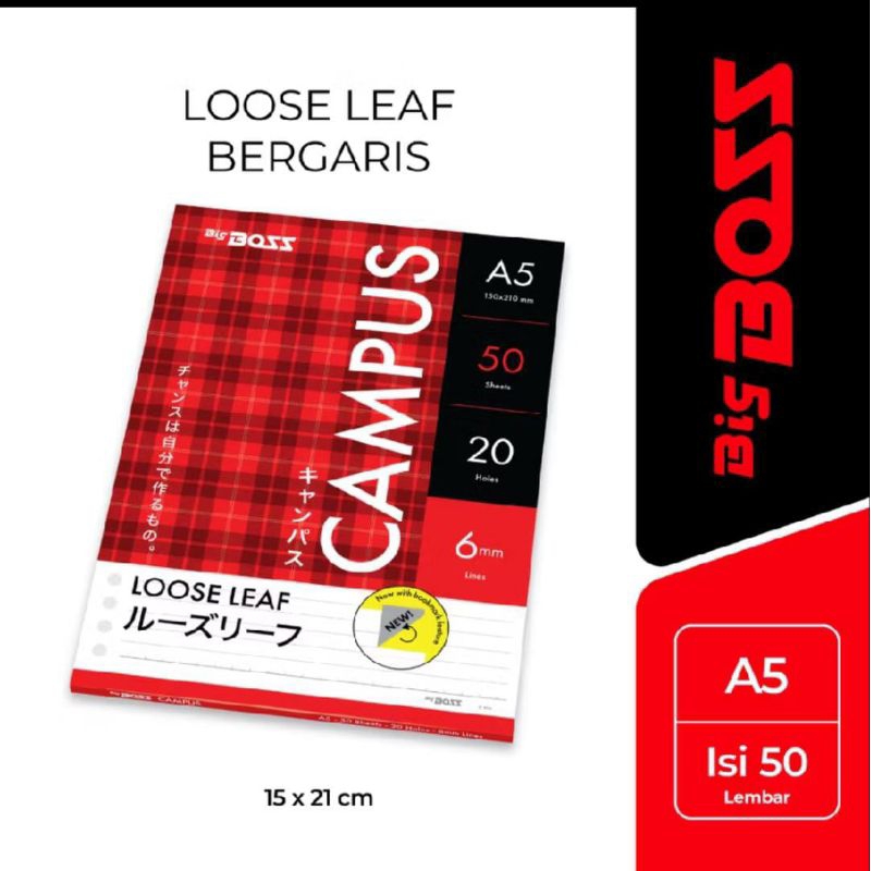 

Loose Leaf Big Boss A5 Isi Binder A5 Isi 50 Lembar