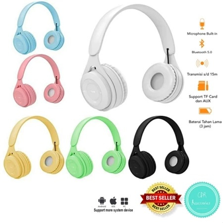 Y08 HEADPHONE BLUETOOTH HEADSET WIRELESS MACARON Y08 STEREO HEADPHONE