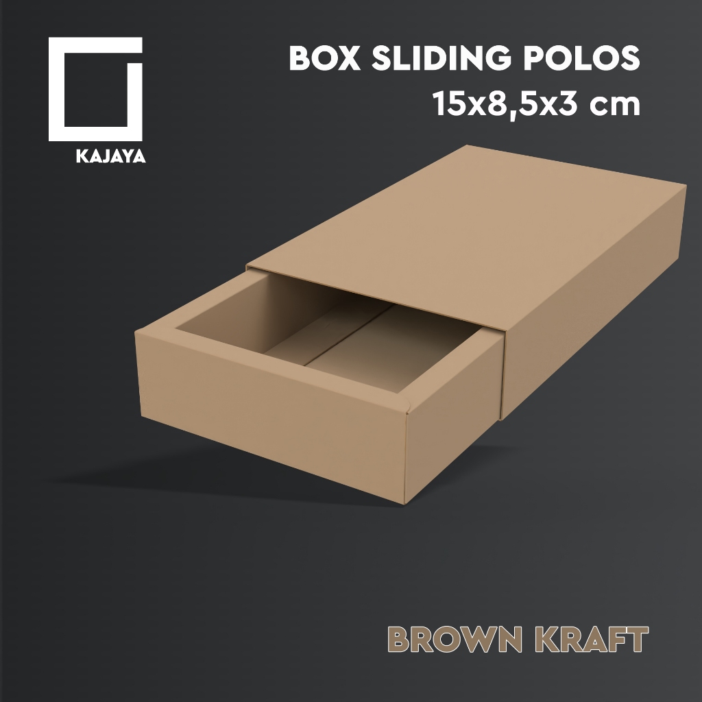 

Box Sliding Kraft Polos 15x8,5x3 cm Aksesori HP Kemasan Kado Gift Parfum 30 ml Cokelat Dubai Scarf Packaging Buku Notes Book