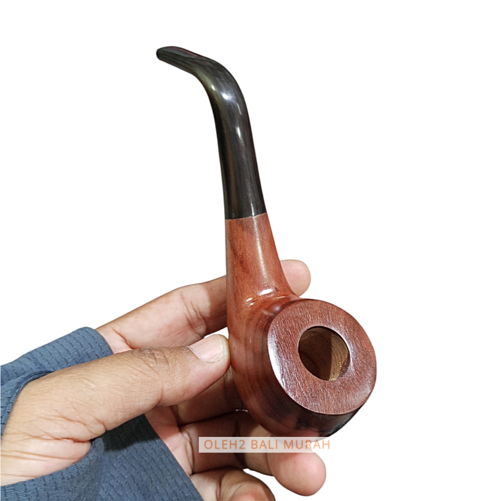 Pipa Cangklong Tembakau Handmade - Tanduk Asli & Kayu Galih Sonokeling