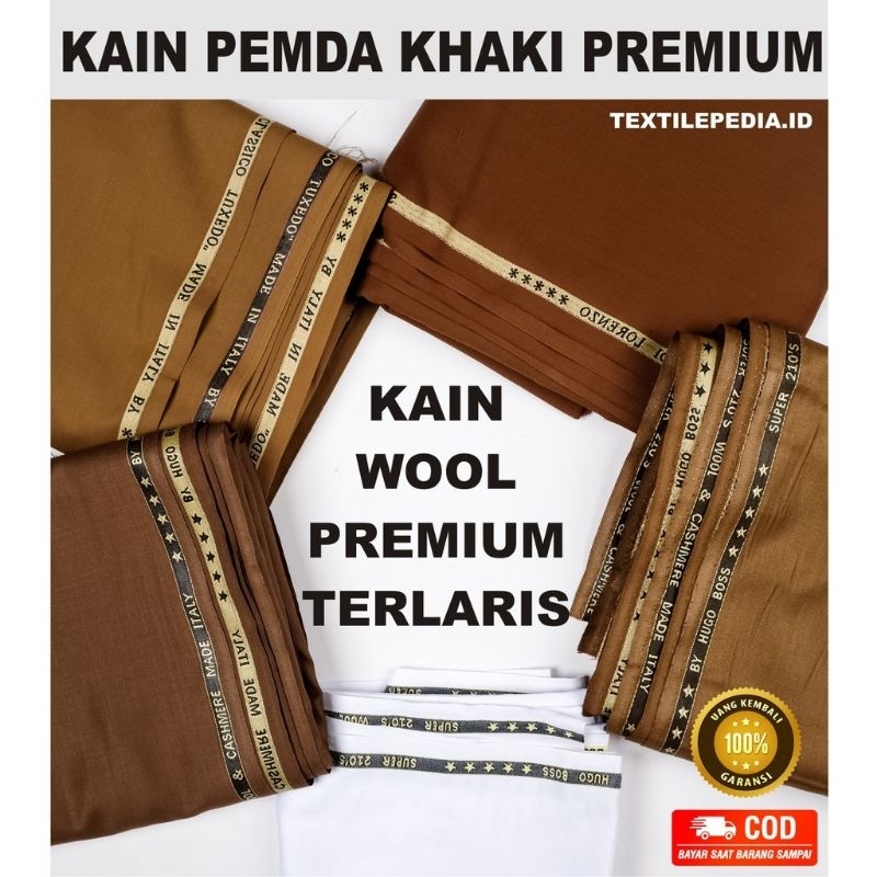Bahan kain celana pria wanita rok span setelan kantor biru navy,hitam wool lembut/celana pormal