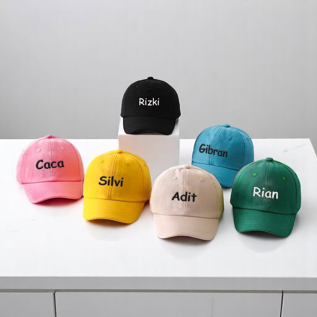 Topi Anak Laki-laki perempuan / Topi Custom Anak Laki Laki 1 - 9 Tahun