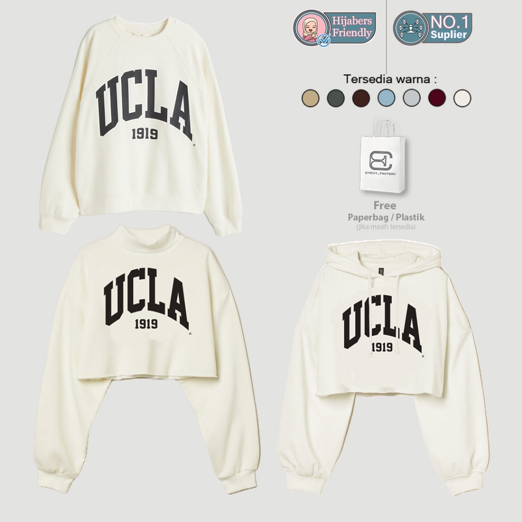 Crewneck Ucla Sweater Crop Ucla Original Hoodie Crop Ucla Broken White