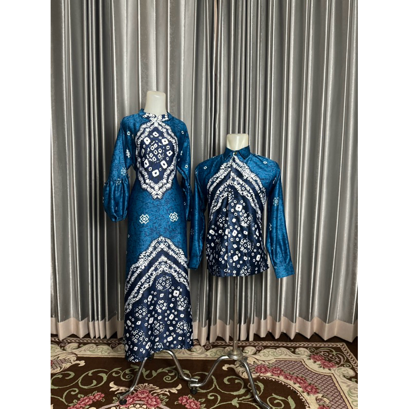 COUPLE GAMIS/ TUNIK DAN KEMEJA SERAGAMAN KELUARGA JUMPUTAN KONDANGAN MEWAH