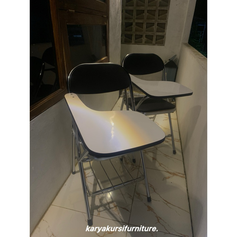 Kursi Lipat, Kursi Kuliah, Kursi Belajar Futura Hitam Stainless